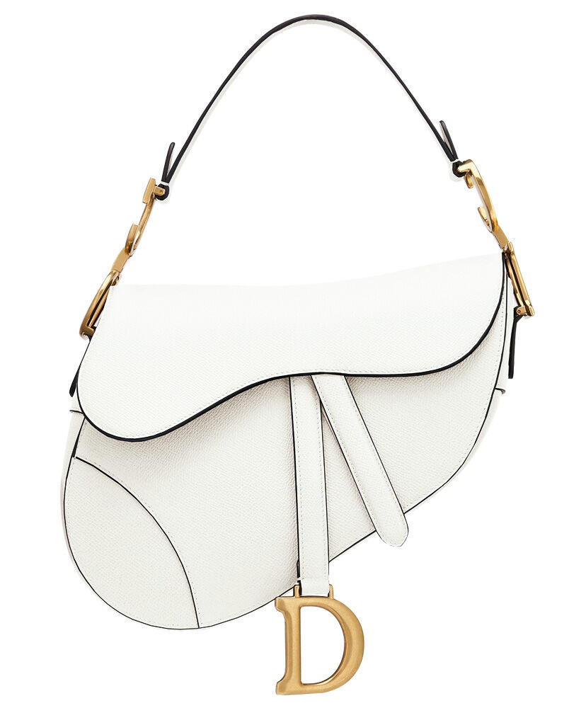 Christian Dior Saddle Bag Leather White